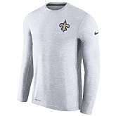 Men's New Orleans Saints Nike White Coaches Long Sleeve Performance T-Shirt,baseball caps,new era cap wholesale,wholesale hats